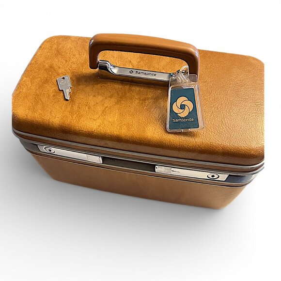 Vintage Samsonite Silhouette Train Hard Case Vanity Travel Bag Luggage w/Key - Picture 2 of 13